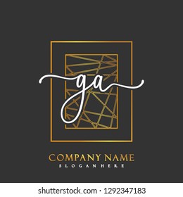 GA Initial Handwriting logo template vector