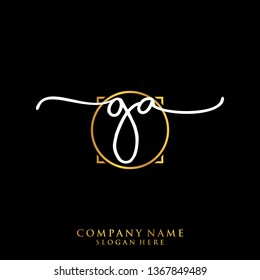 GA Initial handwriting logo template