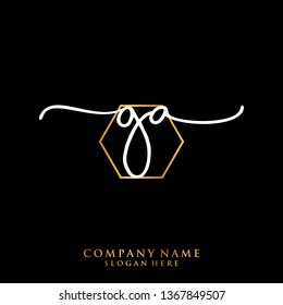 GA Initial handwriting logo template