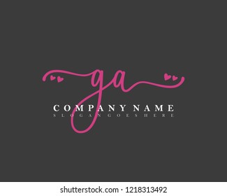 GA Initial handwriting logo vector
