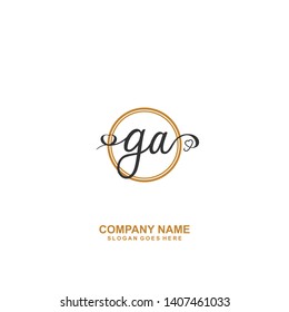 GA Initial handwriting logo vector