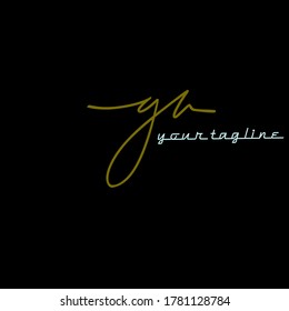 Ga initial handwriting logo vector