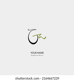 Ga Initial Letter handwriting logo hand drawn template vector