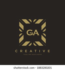 GA initial letter luxury ornament monogram logo template vector.