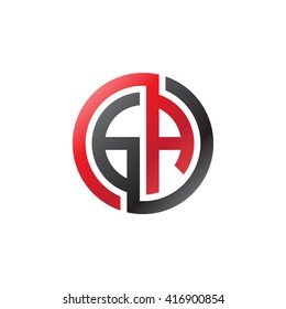 GA initial letters loop linked circle logo red black