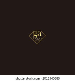 GA Initial logo diamond luxury wedding illustration