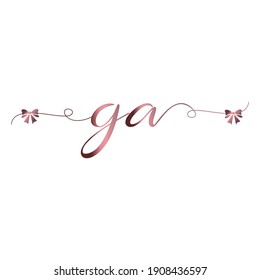 GA Initial logo handwriting modern luxury fashion