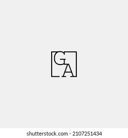 GA initial logo in line concept in high quality professional design that will be best for companies