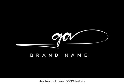 GA letter beauty handwriting vector logo. 