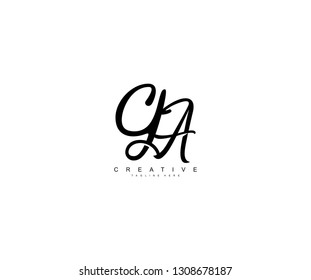 GA Letter Linked Script Calligraphy Creative Logo Design