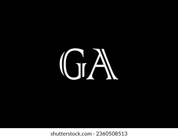 Diseño del logotipo de la carta GA y diseño del logotipo de monograma 