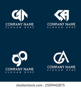 GA letter logo design set