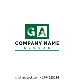 Diseño del logotipo de la carta GA.GA Ilustración del vector del logotipo de la carta - Vector