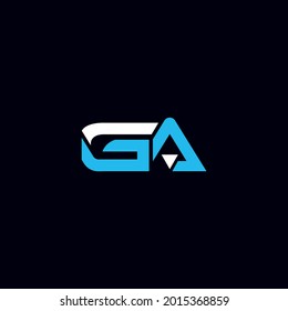 GA letter logo vector design with two colors
