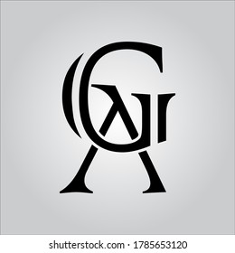 Logo de la carta GA con fondo blanco. El bonito logo de la carta negra.