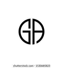 abstracto del logotipo vectorial de letra ga
