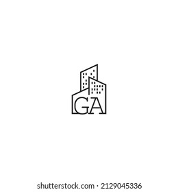 GA line concept logo in high quality professional design that will be best for companies related to real estate
