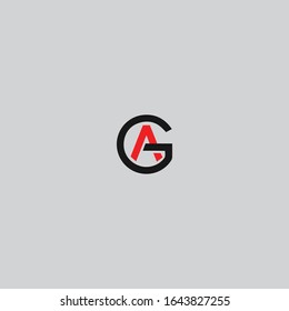 Logotipo GA o logotipo AG y color rojo y negro,
