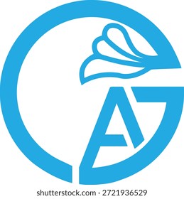 Diseño de logo GA. Diseño de logotipo de hoja verde. Un diseño de logotipo