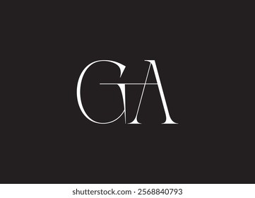 GA Logo Design Template Vector Graphic Branding Element.
