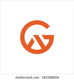 GA logo design vector sign