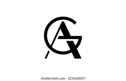 GA Logo. Letter GA logo negative space vector design
