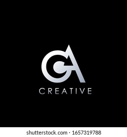 GA Logo letter. Vector Graphic Branding Initial Letter G, B, A With Negative Space Arrow Element.