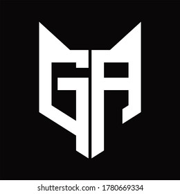 GA Logo monogram with fox head shape design template