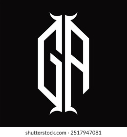 GA Logo monogram hexagon shield with horn shape design template