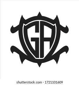 GA Logo monogram isolated with frame shield shape design template