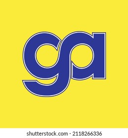 ga logo vector letter design icon typography