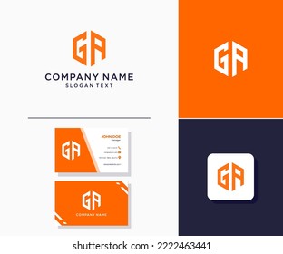 GA modern logo initials hexagon monogram. used for brand identity.