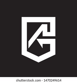 GA monogram. letter based design that has shield shape for protection