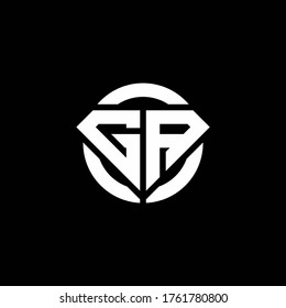 GA monogram logo with diamond shape and ring circle rounded design template