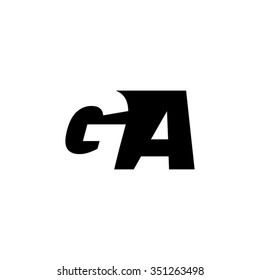GA negative space letter logo