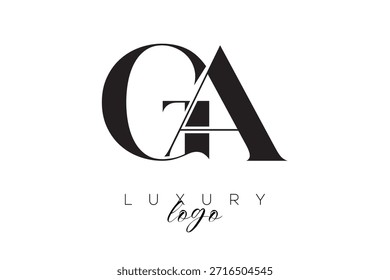 GA Serif Letter Monogram Typography Logo for Elegant Premium Branding Identity