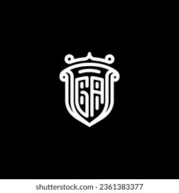 GA shield initial monogram with high quality professional design that will print well