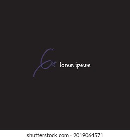 Ga Signature initial logo template vector