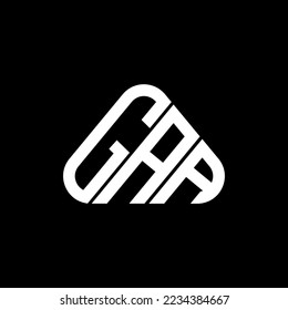 GAA letter logo creative design with vector graphic, GAA simple and modern logo in round triangle shape.