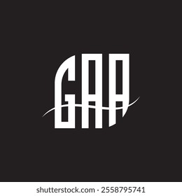 GAA letter logo design with white background in illustrator, vector logo modern alphabet font