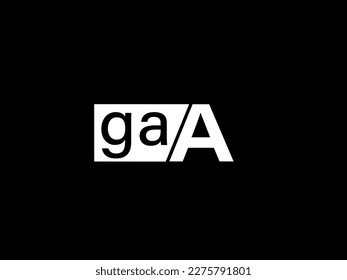 GAA Logo and Graphics design vector art, Icons isolated on black background