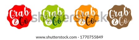Gab & Go on various colored stamps
