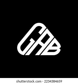 GAB letter logo creative design with vector graphic, GAB simple and modern logo in round triangle shape.