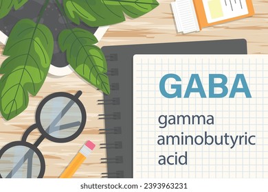 GABA gamma-Aminobutyric acid concept; inhibitory neurotransmitter in the central nervous system- vector illustration
