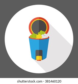 gabage can flat icon