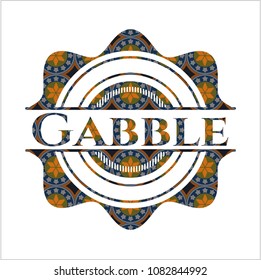 Gabble arabesque style badge. arabic decoration.