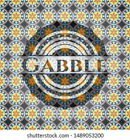 Gabble arabic emblem. Arabesque decoration.