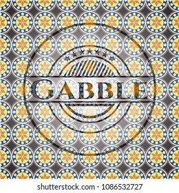  Gabble arabic style badge. Arabesque decoration.