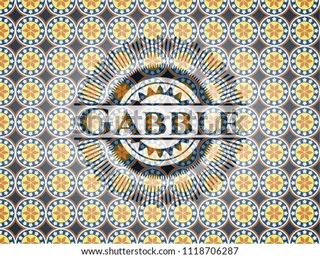 Gabble arabic style emblem. Arabesque decoration.