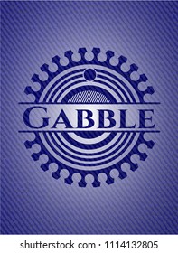 Gabble badge with denim texture
